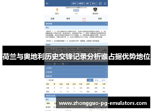 荷兰与奥地利历史交锋记录分析谁占据优势地位